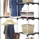 Whitmor Double Rod Freestanding Closet Organizer, Silver