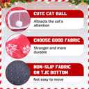 Christmas Tree Cat Tunnel Bed Cat Donut Tunnel Toy Under Christmas Tree Skirt, Flannel Kittens Cave Donut Multifunctional Hide Place for Rabbit Puppy, Snowflake Pattern(Red,White)