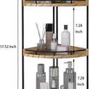 Dorhors 3-Tier Corner Bathroom Organizer Countertop for Storage,Vanity Tray,Wood Counter Organizer for Kitchen,Bathroom,Dresser (Rustic Brown)