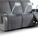 TAOCOCO 100% Waterproof Recliner Cover, Non-Slip Washable Reclining Couch Cover with Elastic Leg Straps, Furniture Protector for Dogs (Dark Gray, 3 Seater)