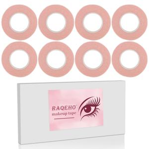 RAQEHO 8 Lash Tape for Eyelash Extensions - Adhesive Eyelash Tape, Micropore Makeup Tape for Eyeshadow & Eyeliner, Lash Extensions Supplies, Techs Essentials, Makeup Stuff Must Have, Sensitive Skin