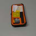 for iPhone 15 Pro Case 6.1" Belt-Clip Kickstand Holster with 2 Screen Protector + 2 Camera Lens Protector, Heavy Duty Military Grade Drop-Proof Phone Case Cover (Black Orange+Clip)