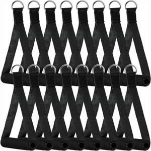Sumind 16 Pcs Gym Exercise Handles Replacement Cable Machine Attachments for Home Gym Equipment Pulley System Resistance Bands, Strength Trainer, Heavy Duty Workout Handles