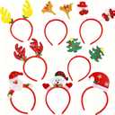 LUKBERA 8 PCS Christmas Headbands, Christmas Head Toppers Xmas Headwears for Women Men Christmas Costume Accessories Holiday Party Favors
