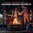 48 Inch Fire Pit Ring,Large Fire Pit Ring for Outside Wood Burning, Fire Pits Rings with High-Temperature Coating for Backyard, Bonfire, Camping, Beach(4x4 FT)
