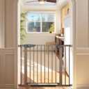 Cumbor 29.7-40.6" Baby Gate for Stairs, Mom's Choice Awards Winner-Dog Gate for Doorways, Pressure Mounted Auto-Close Pet Gates for Dogs Indoor, Safety Child Gate with Easy Walk Thru Door, Brown