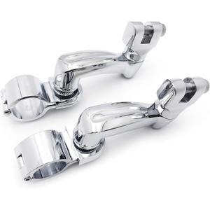 SMT-Chrome 360 Degree Adjustable Highway Peg Mounting Kit Compatible With any Bike Equipped with 1-1/4 inch Front Engine Guard Frame Tube GoldWing VTX1300 Shadow Valkyrie Triumph [B01AVH3MTM]