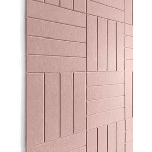 Large Cork Board Alternative - 12-Pack Felt Wall Tiles with Safe Removable Adhesive Tabs, Cork Wall Tiles Bulletin Board Home Office Essentials - Pink
