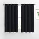 NICETOWN Window Curtains Blackout Drapes - Black Energy Saving Blackout Draperies for Bedroom/Living Room (2 Panels, 52 inches Wide by 45 inches Long)