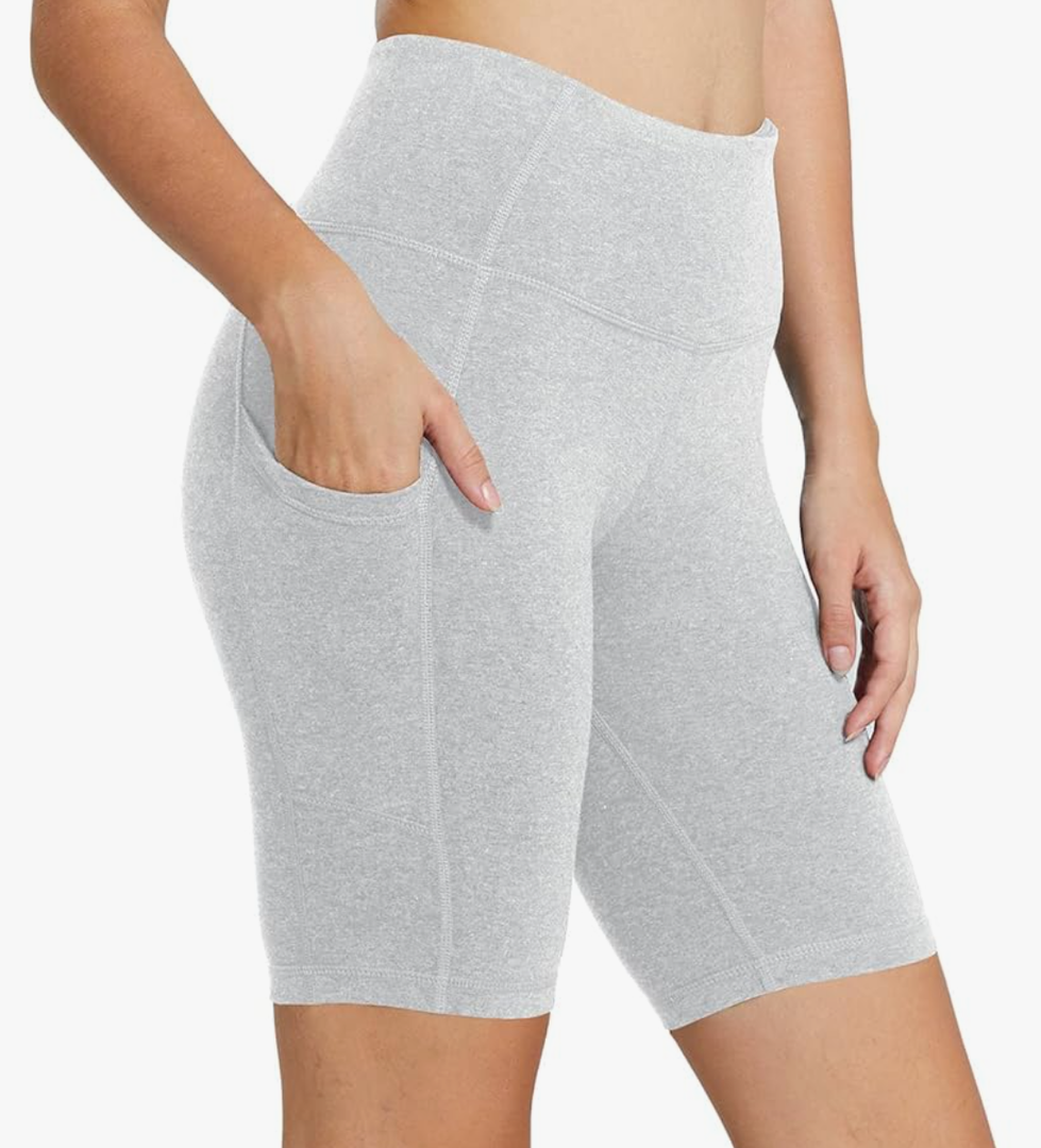 baleaf Women's 8"/ 5"/ 3" Biker Shorts High Waist Yoga Workout Gym Running Volleyball Spandex Shorts with Pockets Size L