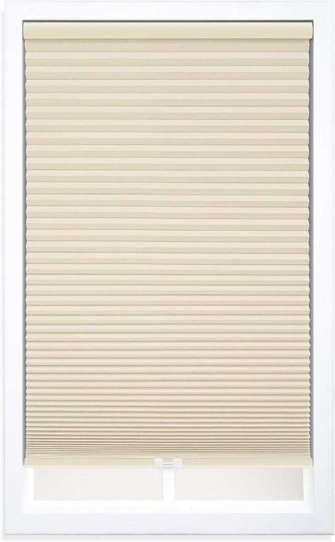 DEZ FURNISHINGS Cordless 1.5" Blackout Cellular Shade, Tan, 20" W x 54" H