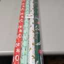 Christmas Wrapping Paper (4 Rolls: 148 sq. ft. ttl) Reindeer, Christmas Pine Tree Leaf, Snowflakes, Rabbit Squirrel Bird Fox - 30 inches x 14.8 feet Per Roll - Holiday Elements Collection for Gifts