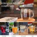 YUNCANG Double Wall Coffee Mugs, (4-Pcak) 16 Ounces-Clear Glass Cups with Handle,lnsulated,Cappuccino,Tea,Latte Cups,Beverage Glasses Heat Resistant