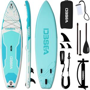 11 ft Extra Wide Inflatable Paddle Board with Accessories, Stand Up Paddleboard for 2 Person, All Around SUP Board for Adults, Fishing, Yoga