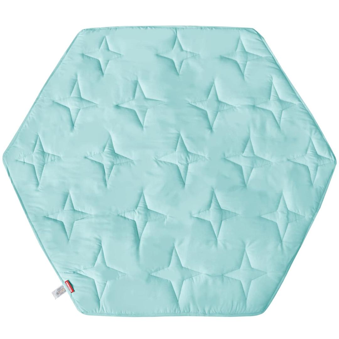 Hexagon Playpen Mattress Mat Blue, Non Slip Playpen Mat for Regalo Play Yard 6 Panel Playpen, Fit Hiccapop 53" PlayPod Portable Playard, Kids Tent Mat Hexagon