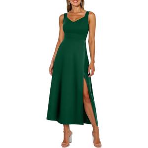 Bbonlinedress Women Fall Wedding Guest Dress Cocktail Formal Slimming Long Elegant for Gowns and Evening Dresses Dark Green M (Green, M)