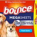 Bounce Pet Hair and Lint Guard Mega Fabric Softener Dryer Sheets with 3X Pet Hair Fighters, Fresh Scent, 180 Count, Bounce Dryer Sheets, Laundry Sheets, Mega Sheet