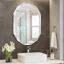 Silver Wall Mirror-Beveled Edge Frameless Mirror for Bathroom, Vanity, Bedroom, Rectangle Mirrors（24X36inch）