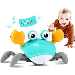 control future Crawling Crab Baby Toy - Infant Tummy Time Toys 3 4 5 6 7 8 9 10 11 12 Babies Boy 3-6 6-12 Learning Crawl 9-12 12-18 Walking Toddler 36 Months Old Music Development 1st Birthday Gifts (Green)