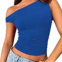 ForeFair Womens Off Shoulder Tops Sleeveless Going Out Crop Tank Tops Slim Fitted Shirts Summer Outfits Y2K Cute Tops, M
