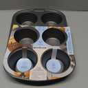 GoodCook Everyday Nonstick Steel Jumbo Texas Muffin Pan, 6-cup, Gray
