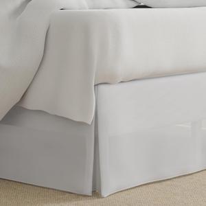 Luxury Hotel Tailored Bed Skirt, Box Pleats, 14 Inch Drop, Twin, White