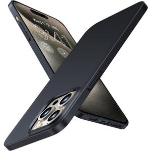Gxmeuie for iPhone 15 Pro Max 5G Ultra Thin Case, [Silky Touch][Anti-Fingerprint], 15 Pro Max Slim Hard PC Matte Back Cover Anti-Scratch Shockproof Protective Cases for iPhone 15 Pro Max 5G (Black)