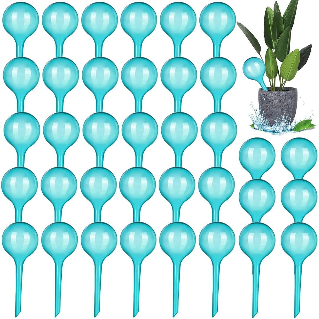 Amyhill 36 Pcs Plant Watering Globes Plastic Self Watering Bulbs Automatic Plant Watering Devices Garden Flower Waterer for Plant Indoor Outdoor Decoration Vacation, Lake Blue