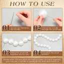 200 Pcs Quick Link Pearl Ball Garland with 3 x 16.4ft Pearl Bead Garland, 2.2 Inch