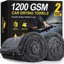 SMINDER 2-Pack 1200 GSM Car Drying Towels  Microfiber Towels for Cars (36" x 24"), Ultra-Absorbent, Streak-Free, Scratch-Free, No Water Spots, Double-Twist Pile & Edgeless Design (Gray)