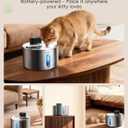 Wireless Cat Water Fountain, 135fl.oz/4L Stainless Steel Cat Fountain Battery Operated, Pet Water Dispenser Cordless for Cats & Dogs Indoor (5 Set Filter)