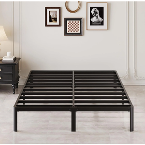 10 Inch Queen Bed Frame No Box Spring Needed, Metal Platform Bed Frame Queen Size, Easy Assembly Heavy Duty Noise Free, Black