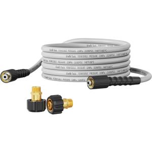 Giraffe Tools Pressure Washer Hose 25FT, 3200 PSI 1/4 M22-14 mm Fitting Power Washer Hose, Kink Resistant High Pressure Washing Hose Extension with Two M22 15mm Female to M22 14mm Male Adapter Sets