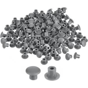 uxcell 1000Pcs Screw Hole Plugs, 5mm(3/16") Dia Plastic Snap in Shelf Button Flush Type Caps for Furniture Cabinet Cupboard, Dark Grey
