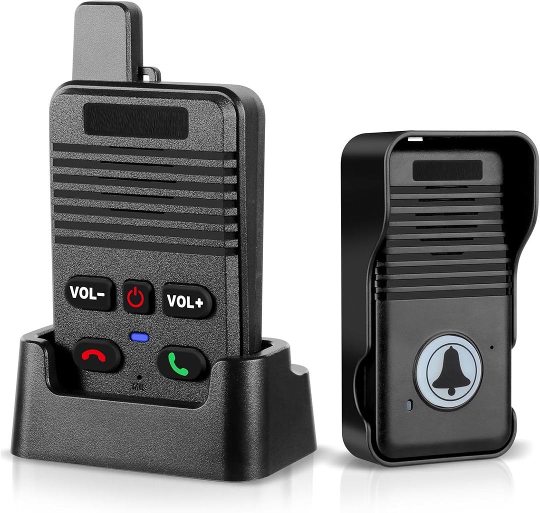 Wireless Doorbell, Waterproof Full Duplex Doorbell Wireless Upgrade, 1000ft Range, Door Bell Two Way Communication, 8 Volume Levels, 4 Chime Wireless Doorbells for Home House Business (1Pack Black) (1 Receiver+1 Transmitter)