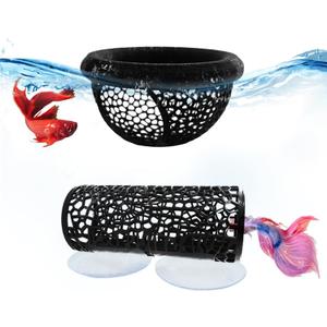 Little Fish Hammock and Little Fish Swimming Tunnel 2-Piece Set Aquarium Small Animal Animal Toys (Black)