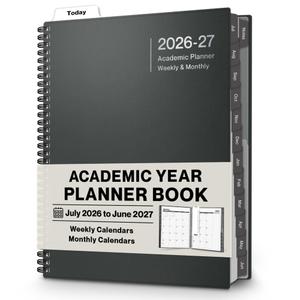 Dunwell Planner 2026-2027 8.5x11, July 2026 to June 2027, Weekly and Monthly Academic Year Planner Calendar, Flexible Cover, Wirebound, Laminated Tabs