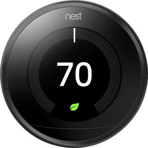 Google Nest Learning Thermostat 3rd Generation, Compatible with Alexa - Black
