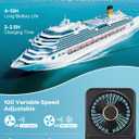 Shintrend Cruise Ship Approved Magnetic Fan, Rechargeable Portable Fan with 100 Speeds, Magnetic Mount for Cabin Ceiling & Wall, Quiet Air Circulator, Cruise Essentials 2026 Black