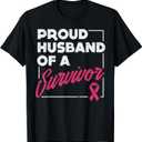 Proud Husband of Survivor Breast Cancer Awareness Men Gift T-Shirt, 2XL