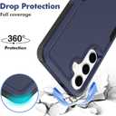 yuanming for Samsung Galaxy S25 FE Case, Dual Layer Protective Heavy DutyNon-Slip [Military Grade 16ft.Drop Tested] with HD Screen Protector, Shockproof Rugged Phone Case (Blue)