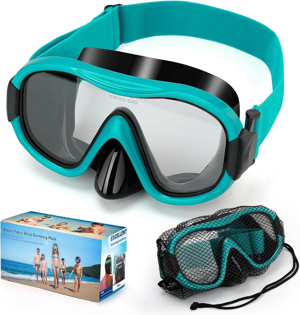 Swimming Goggles Scuba Snorkeling Mask for Adults, Adjustable Elastic Knitted Strap Swim Goggles, Tempered Glass with Panoramic Scuba Snorkel Diving Mask for Adults Swimming Goggles Scuba Snorkeling Mask for Adults, Adjustable Elastic Knitted Strap Swim Goggles, Tempered Glass with Panoramic Scuba Snorkel Diving Mask for Adults