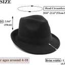 Kids Fedora Hat Classic Dress Hat for Girls Boy Fedora Hats for Kid Felt Cap (Black)