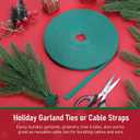 Zhengmy 3 Roll Christmas Garland Ties Decorative Holiday Garland Ties Cuttable Cable Straps for Christmas Halloween Party Yard Wall Doorway Outdoor Decoration (Green)