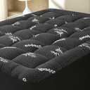 Queen Size Mattress Topper Viscose Derived from Bamboo, Soft Thick Pillow Top Mattress Pad Cover for Back Pain, Cooling Mattress Protector with 8-21 Inch Deep Pocket, Dark Grey