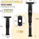 8 PCS Adjustable Height Bed Frame Support Legs - 7.8-14.6inch Bed Slats Support Leg with Screws, Furniture Legs for Bed Frame/Bed Center Slat/Cabinet/Dresser/Table/Sofa/Chair, Bed Replacement Legs
