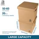 12" Vinyl Record Storage and Moving Box - Sturdy Cardboard with Removable Lid - Holds up to 60 Records or Laser Discs - Set of 8 Boxes (8) (8)
