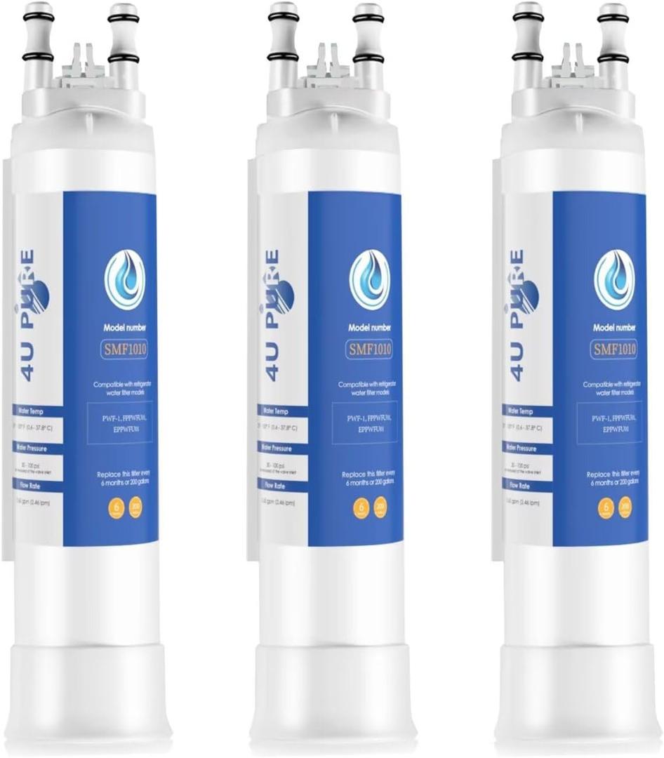 FPPWFU01 Replacement Compatible with EPPWFU01 PureAdvantage PWF-1 FPPWFU01 PurePour PWF-1 Water and Ice Filter, 3 Pack