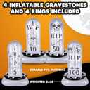 ArtCreativity Tombstone Ring Toss - Set of 4 - Gravestone Ring Toss Game with Weighted Bottoms - Doubles as Inflatable Halloween Decor