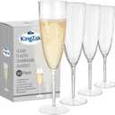 Lillian Tablesettings 96 Count Premium Champagne Flutes 6 oz. Clear Hard Plastic 1-Piece Disposable Glasses, Value Box